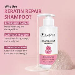 Maxerra Keratin Repair Shampoo for Dry & Frizzy Hair | 300ml