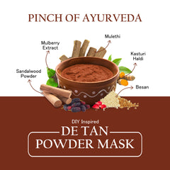 Maxerra De Tan Powder Mask with Sandalwood, Mulberry & Besan | 200g