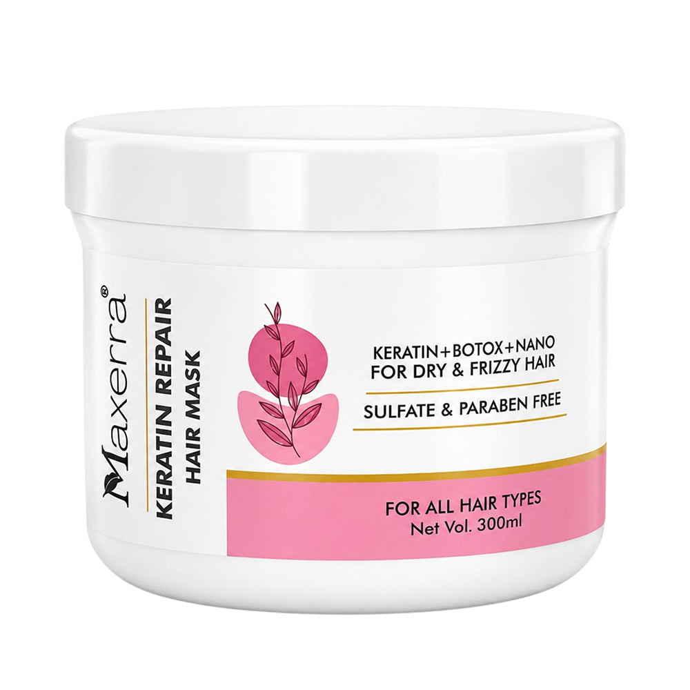 Maxerra Keratin Repair Hair Mask for Dry & Frizzy Hair | 300ml