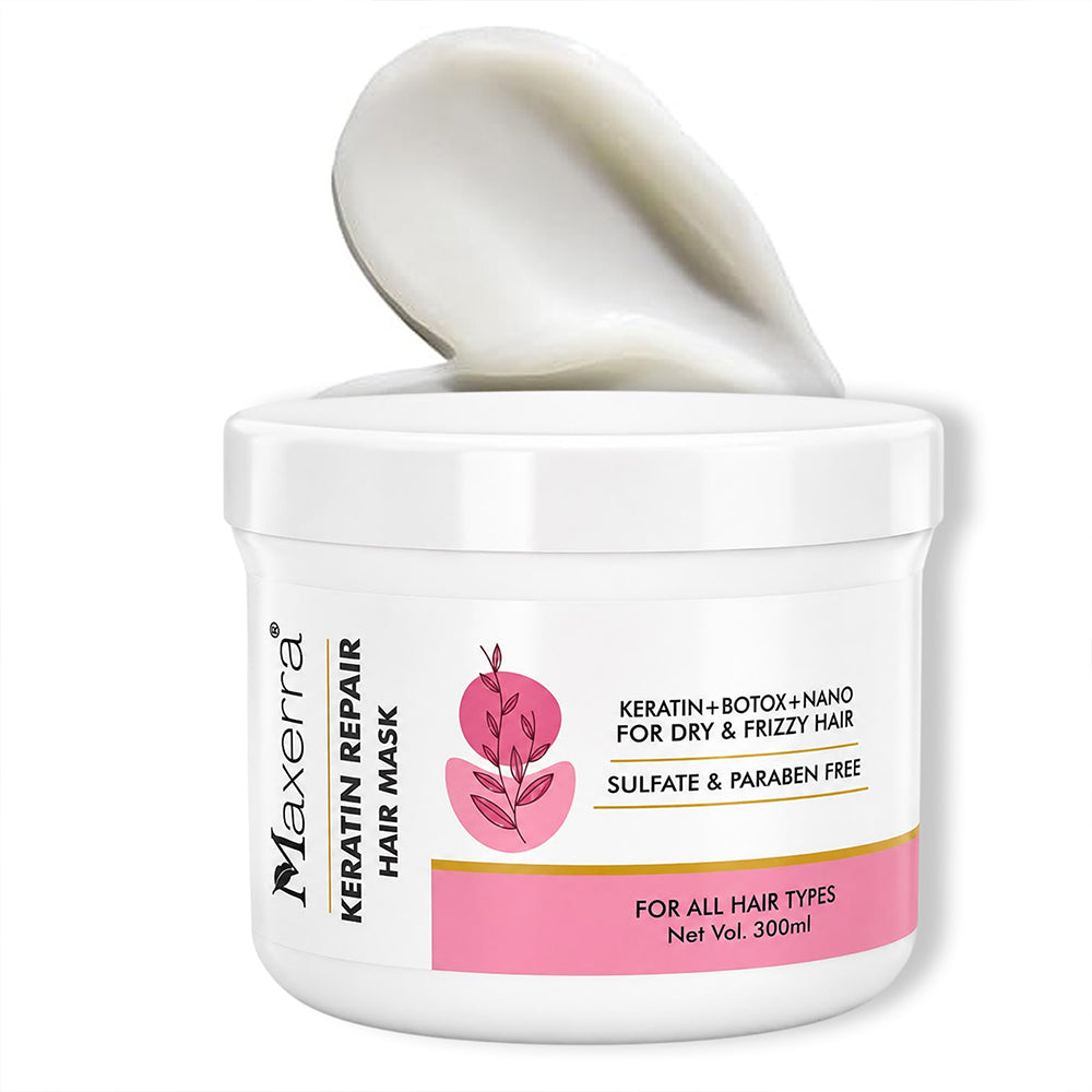 Maxerra Keratin Repair Hair Mask for Dry & Frizzy Hair | 300ml