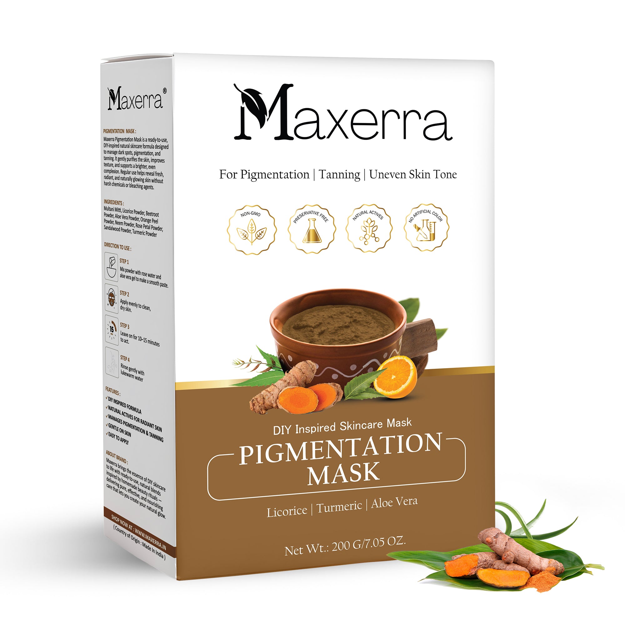 Maxerra Pigmentation Face Mask with Licorice, Turmeric & Aloe Vera | 200g