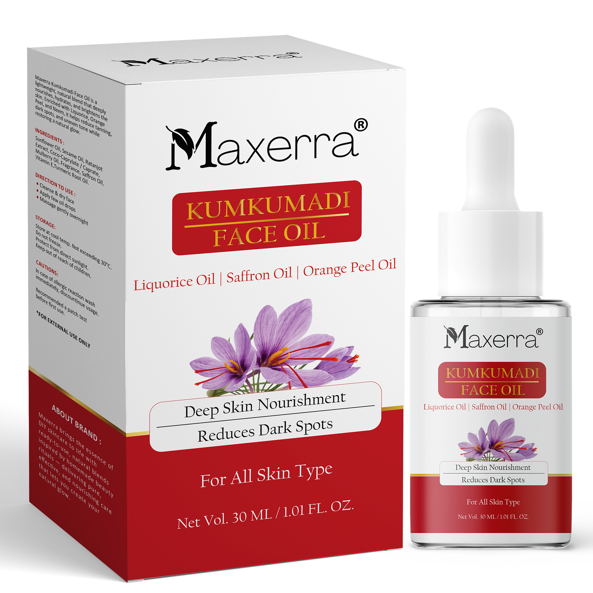 Maxerra Kumkumadi Face Oil with Saffron & Licorice | 30ml
