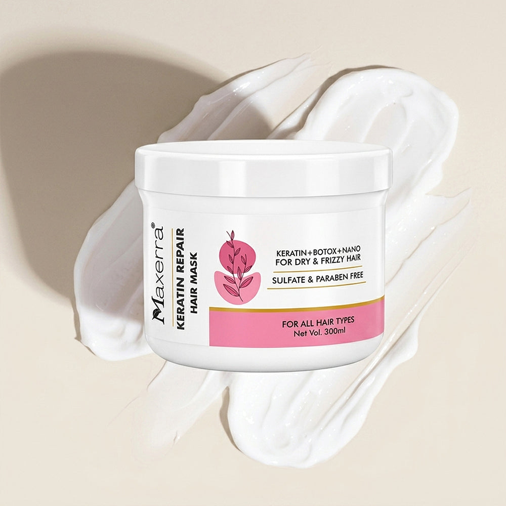 Maxerra Keratin Repair Hair Mask for Dry & Frizzy Hair | 300ml