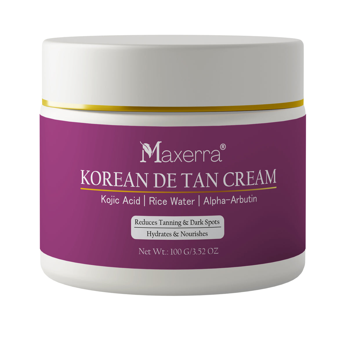 Maxerra Korean De Tan Cream Kojic Acid, Rice Water & Alpha-Arbutin 100g
