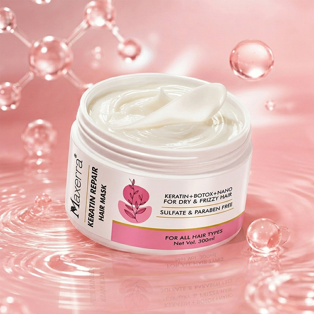 Maxerra Keratin Repair Hair Mask for Dry & Frizzy Hair | 300ml