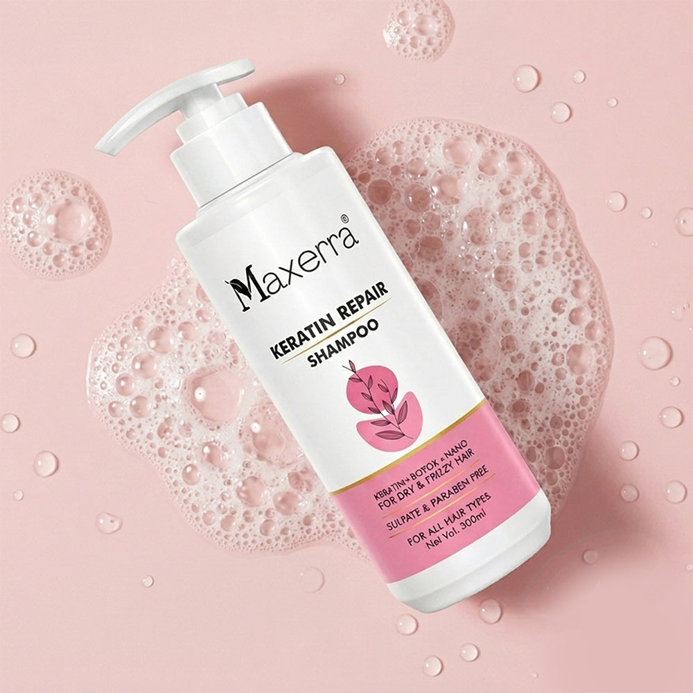 Maxerra Keratin Repair Shampoo for Dry & Frizzy Hair | 300ml