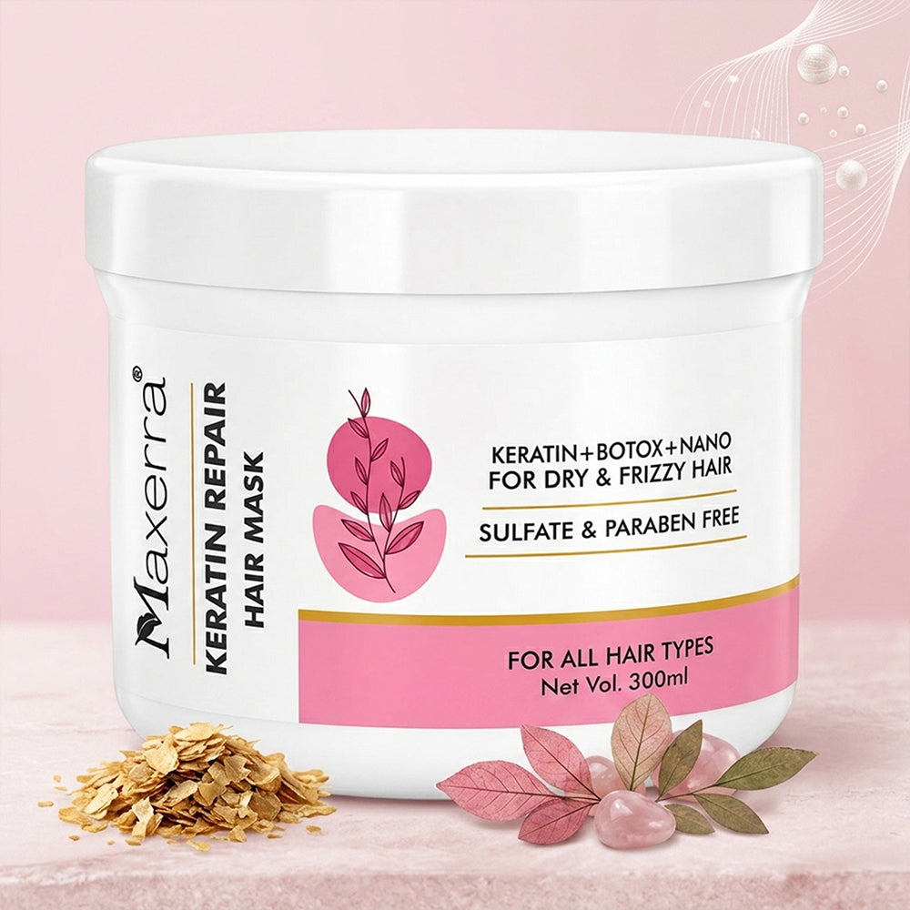 Maxerra Keratin Repair Hair Mask for Dry & Frizzy Hair | 300ml