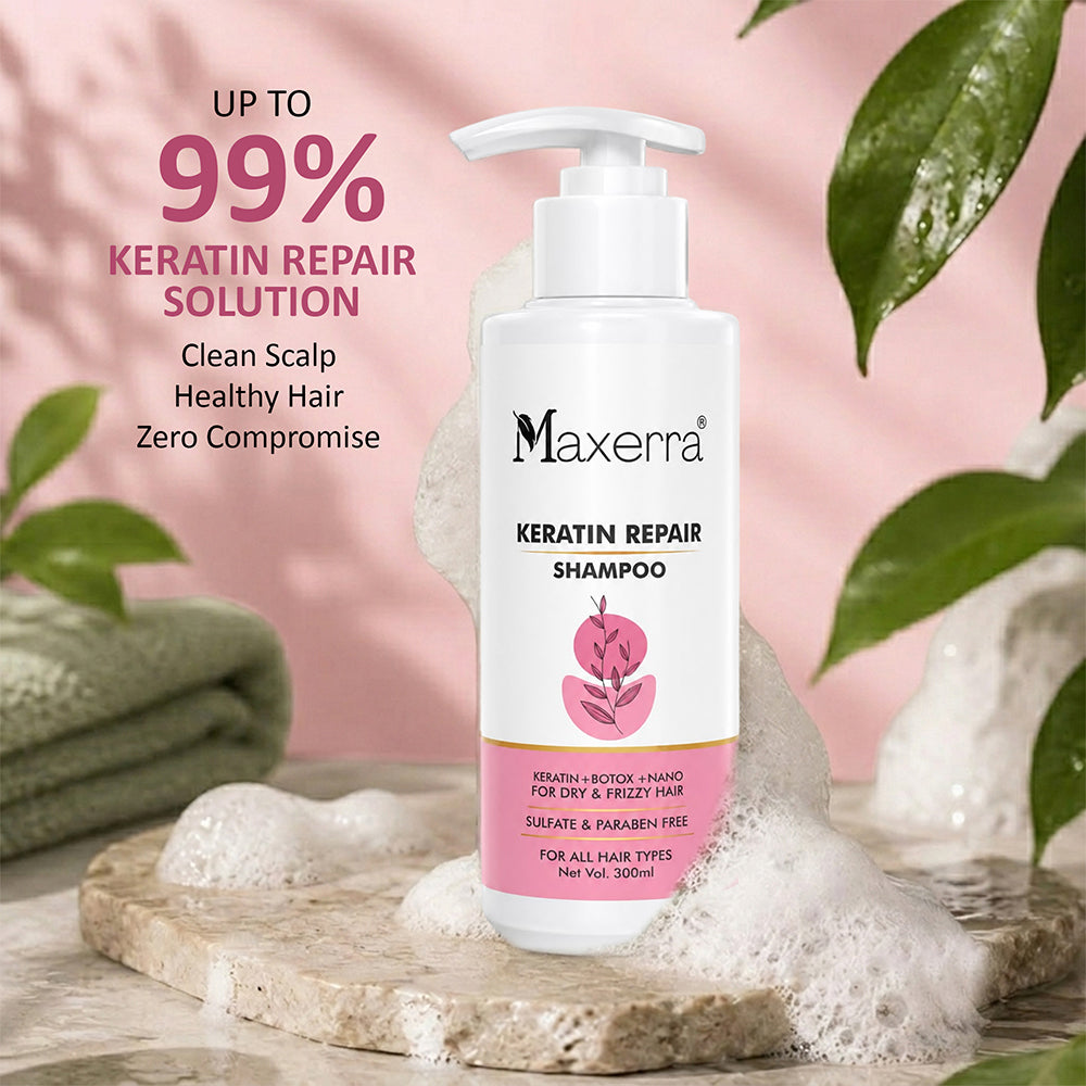 Maxerra Keratin Repair Shampoo for Dry & Frizzy Hair | 300ml