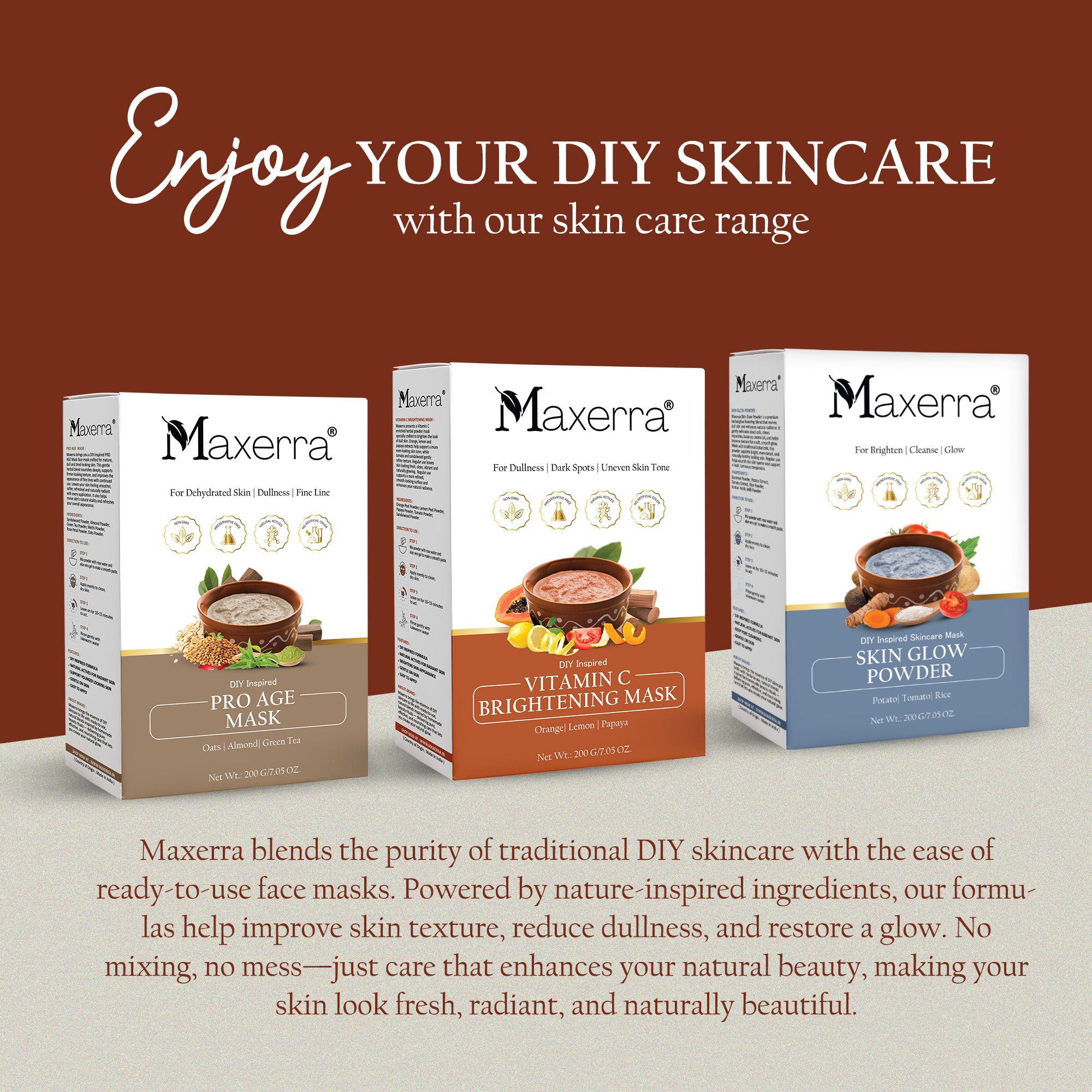 Maxerra De Tan Powder Mask with Sandalwood, Mulberry & Besan | 200g