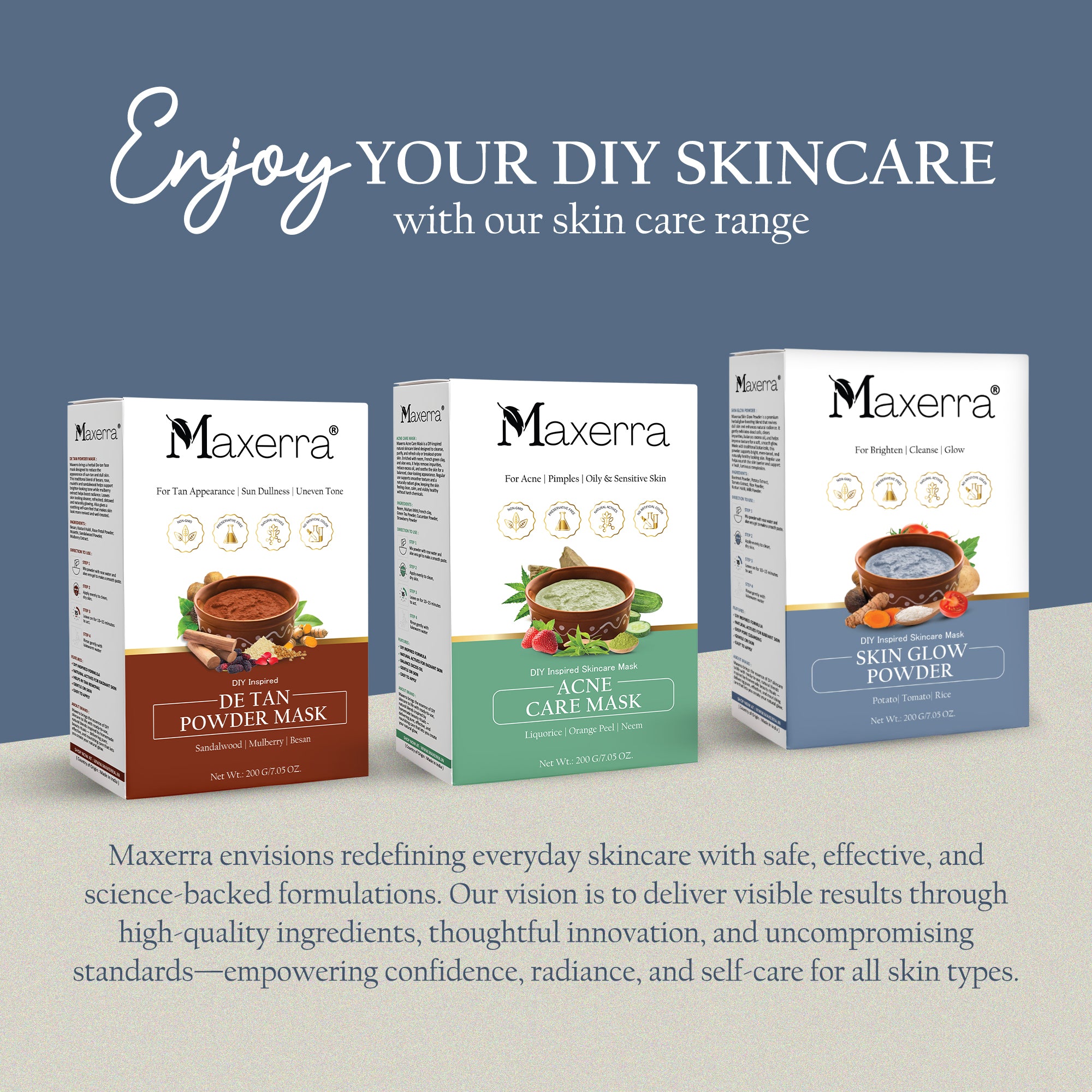 Maxerra Skin Glow Powder Face Mask | DIY Skincare Powder | 200g