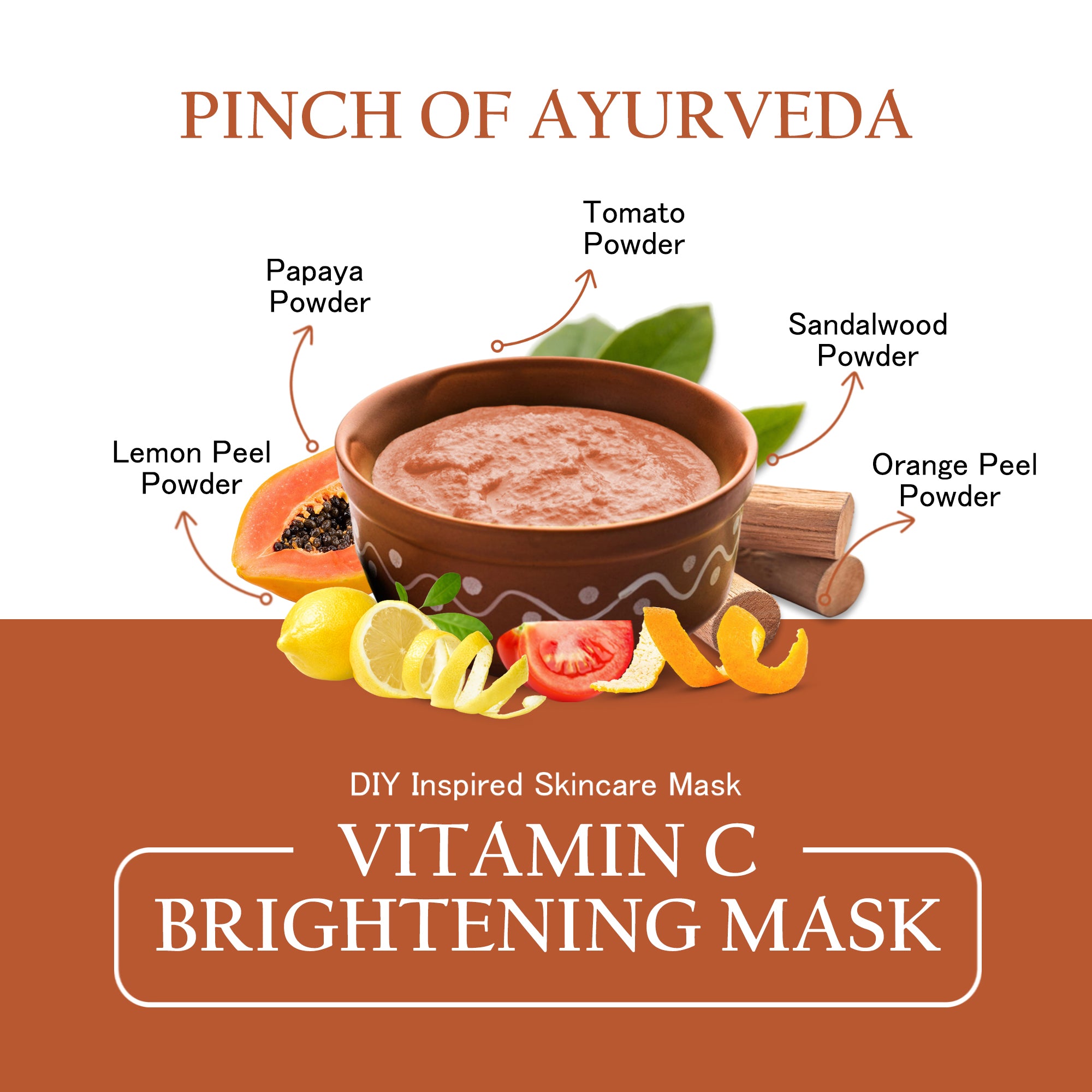 Maxerra Vitamin C Brightening Face Mask | Orange, Lemon & Papaya | 200g