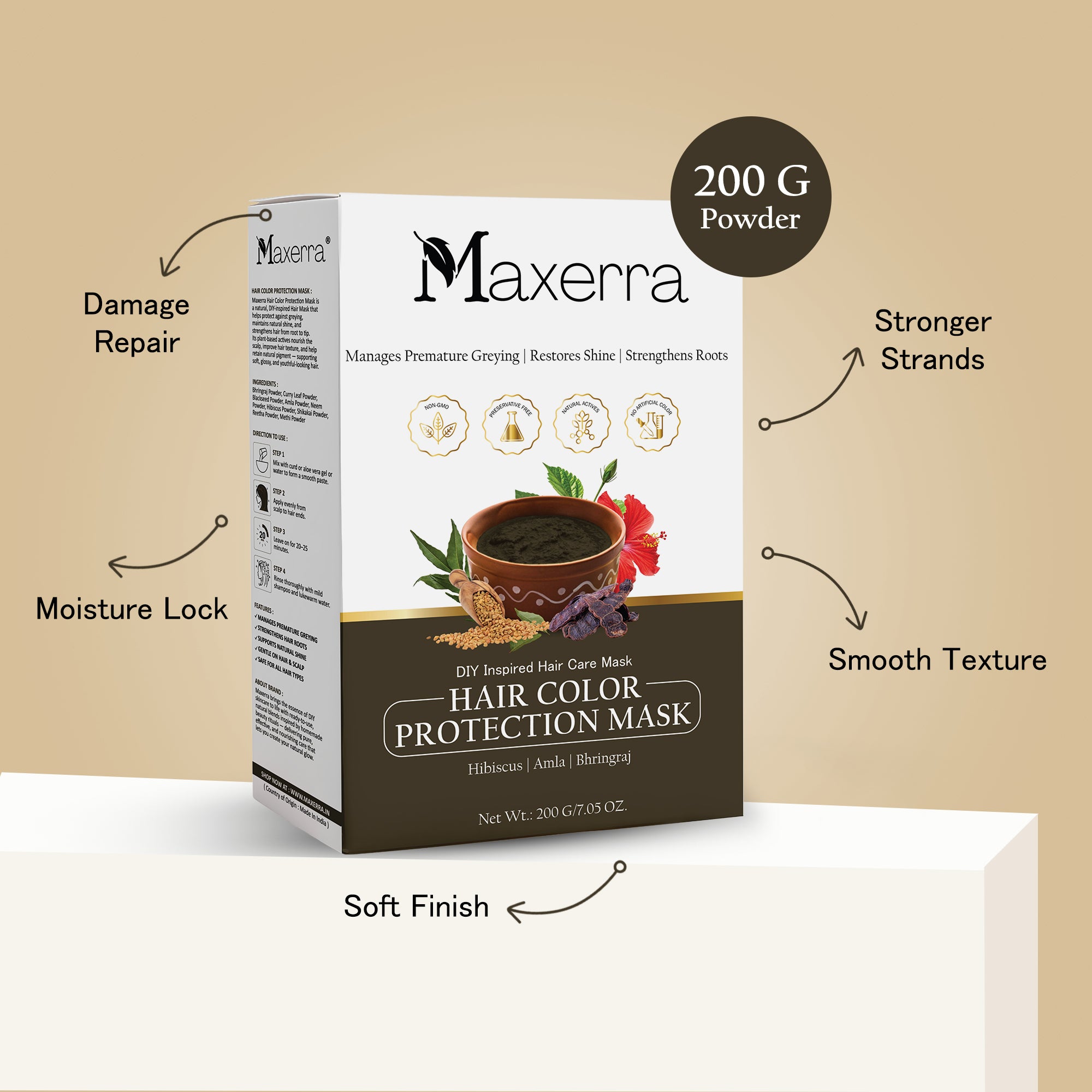 Maxerra Hair Color Protection Mask  Hibiscus, Amla & Bhringraj | 200g