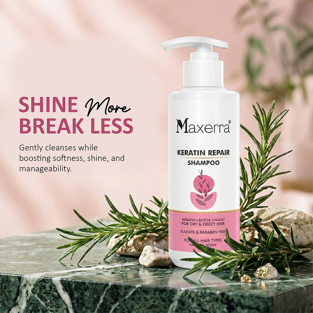 Maxerra Keratin Repair Shampoo for Dry & Frizzy Hair | 300ml