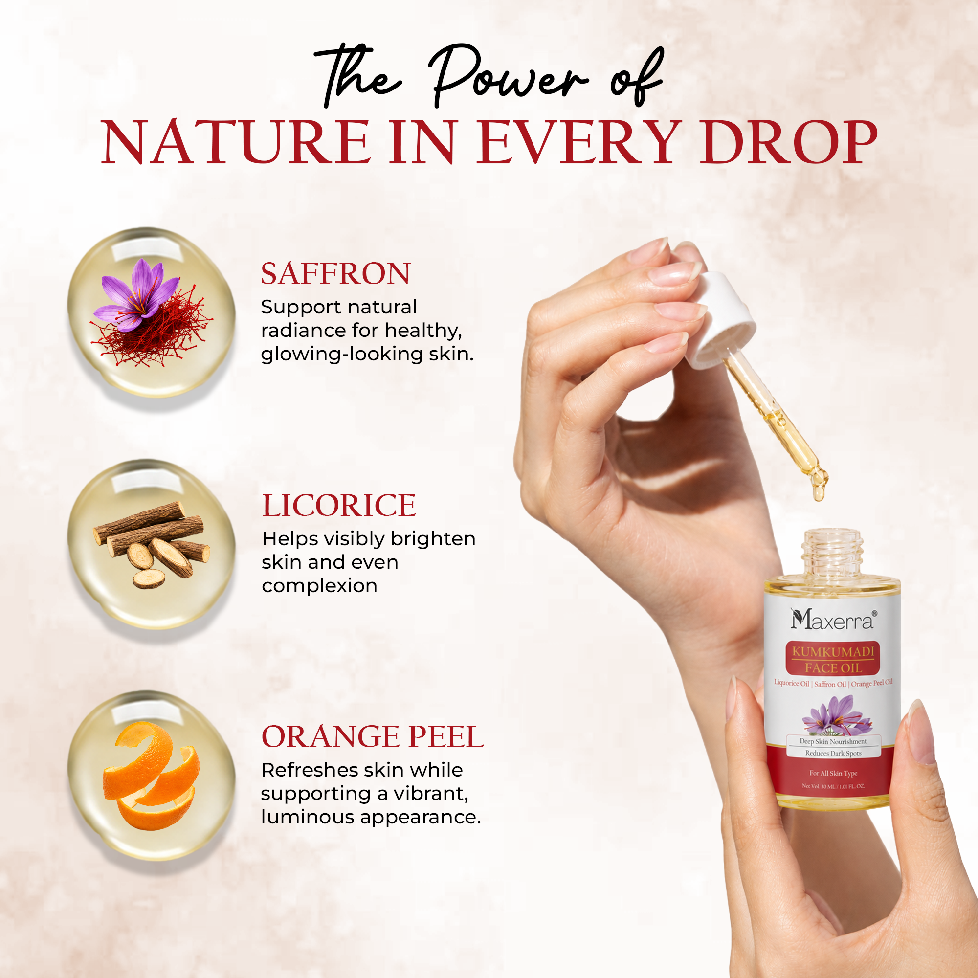 Maxerra Kumkumadi Face Oil with Saffron & Licorice | 30ml
