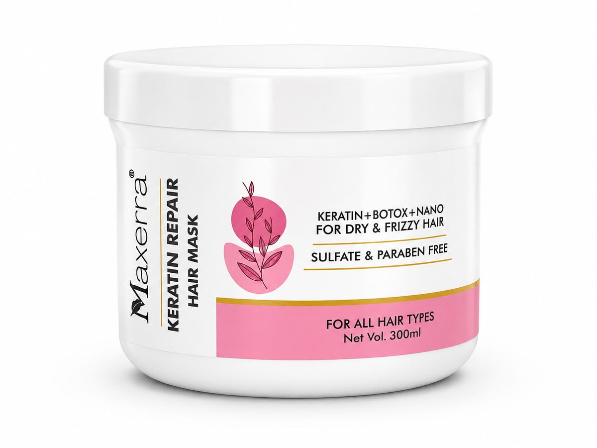 Maxerra Keratin Repair Hair Mask for Dry & Frizzy Hair | 300ml
